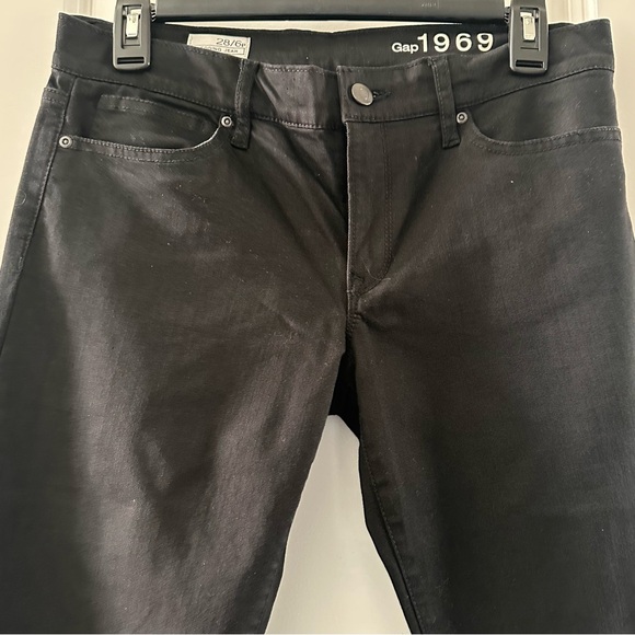 Gap 1969 Black Legging Jeans With Inseam Zip Detail Size 28/6P - Picture 7 of 7